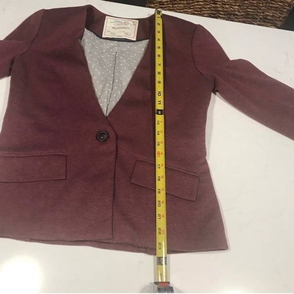Anthropologie Cartonnier Cornerstone burgundy blazer Sz Sm - Picture 10 of 12
